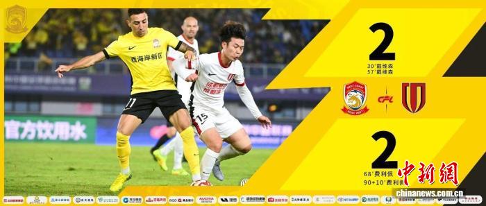 中超焦点战：成都蓉城客场2-2战平青岛西海岸，